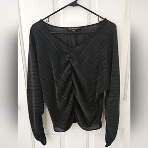 Colleen Lopez Black Ruched Blouse